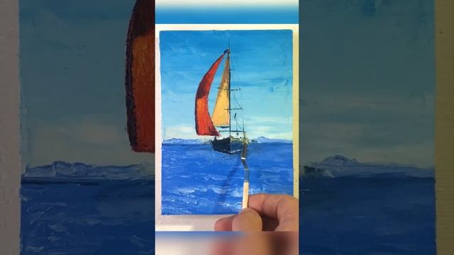 Как нарисовать яхту и море. Живопись маслом. Пейзаж. Мастихин смотреть онлайн