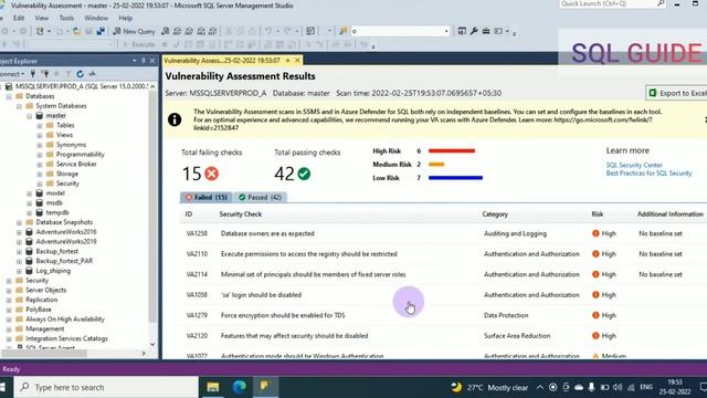Vulnerability assessment SQL Server What is vulnerability assessment SQL Server ? смотреть онлайн