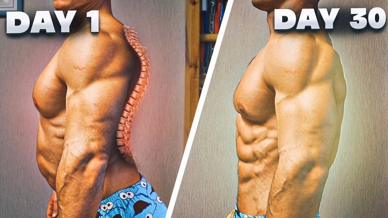 ВЫРОВНЯТЬ СПИНУ И УБРАТЬ ВЫПИРАЮЩИЙ ЖИВОТ ЗА 5 МИНУТ В ДЕНЬ! смотреть онлайн