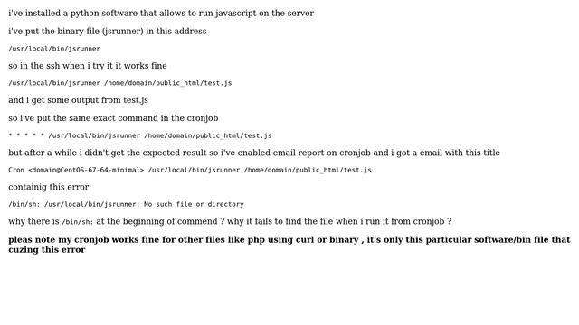 DevOps & SysAdmins: cronjob error "/bin/sh: /path/to/file: No such file or directory" смотреть онлайн