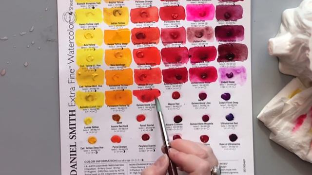 Swatches 🌸 Daniel Smith dot card 1 🌼 Yellow Red Purples смотреть онлайн
