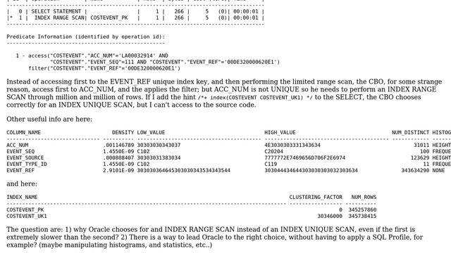 Databases: Why the optimizer does not use an Index Unique Scan? смотреть онлайн