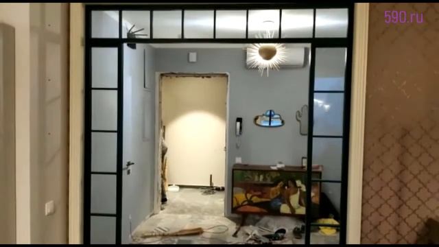 Арка для зонирования коридора. Лофт стиль. смотреть онлайн