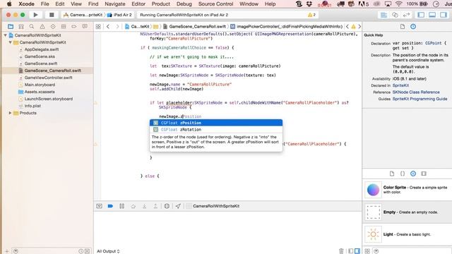 Add Images from the iOS Camera / Roll with SpriteKit and Swift 2.0 - Part 2 смотреть онлайн
