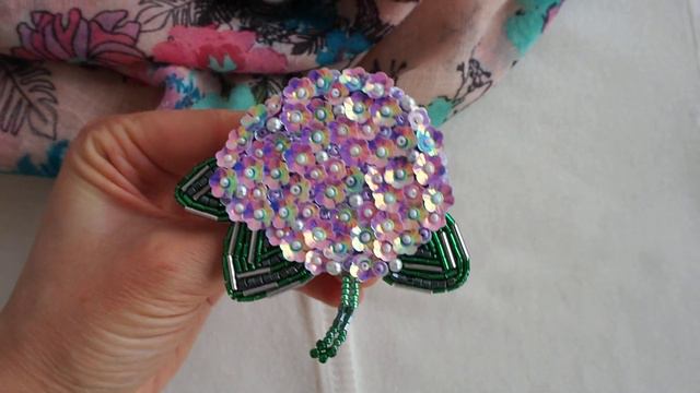 Брошь Гортензия сиреневая (hydrangea brooch) 1 смотреть онлайн