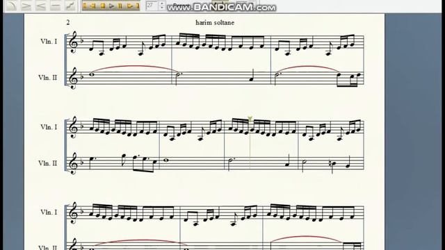 Muhteşem Yüzyıl Jenerik Müziği - 2 violins (duet) - sheet music (حريم السلطان) смотреть онлайн