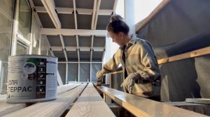 Как правильно красить планкен или другую доску для отделки.