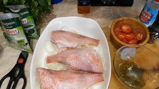 Морской окунь в духовке смотреть онлайн