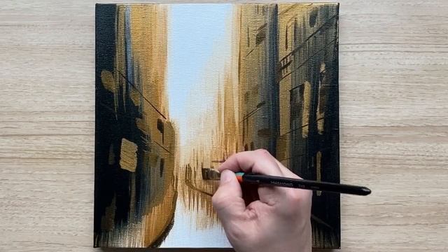 Sunset Street / Acrylic painting / step by step / Daily challenge #67 смотреть онлайн