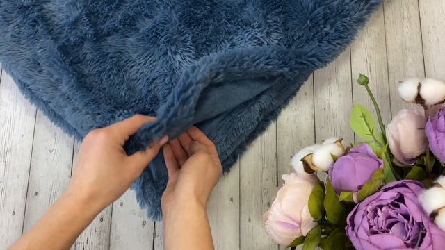 Плед покрывало Casa Conforte "Nordika" пушистый двусторонний 200*220 см, синий смотреть онлайн