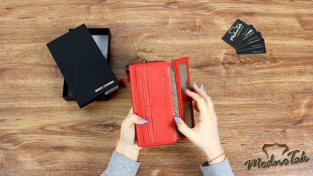 Женский кожаный кошелек Marco Coverna 1393 Red смотреть онлайн