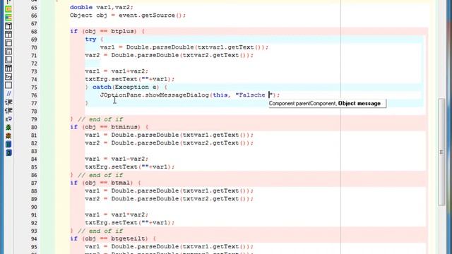 Java Taschenrechner Fehler behandlung einbauen смотреть онлайн
