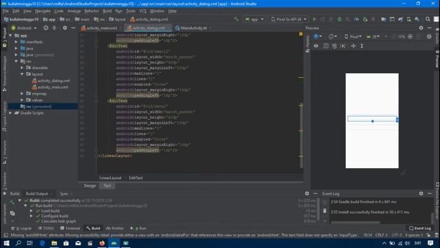 Edit Text, DateTime Picker and Costume Dialog in Android Studio смотреть онлайн