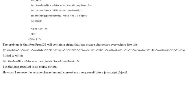 Wordpress: Remove escape characters from JSON string pulled from a database смотреть онлайн