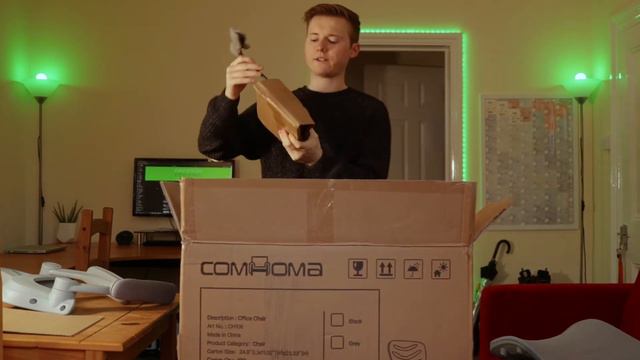 1 Minute Unboxing & Setup: COMHOMA Desk Chair with Armrest | Grey | Swivel | Curved backrest смотреть онлайн