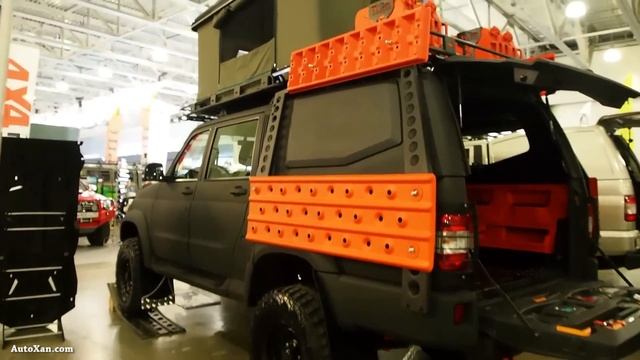 UAZ Patriot Pickup Black Camper Offroad Tuning - Exterior Walkaround - Moscow Offroad Show 2015 смотреть онлайн