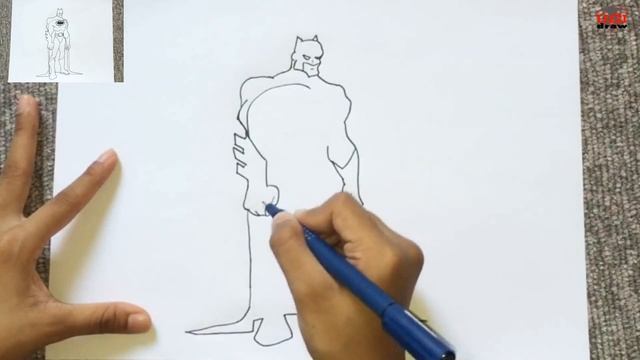 How to Draw Batman Sketch | Easy Batman Drawing Step by Step Outline | Comic Artwork смотреть онлайн