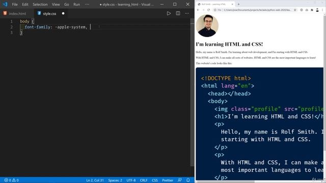 05 - Page style with CSS - 005 Starting to write our project's CSS file смотреть онлайн