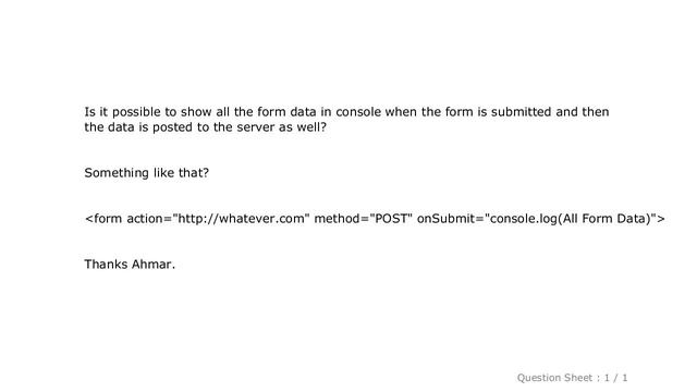 HTML : Show form data in console on submit смотреть онлайн