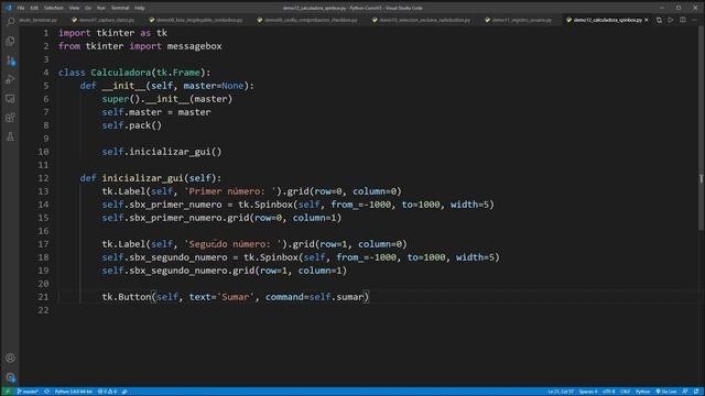 Curso Python V2: 631 Usar el Componente Gráfico Spinbox de Tkinter para Crear una Calculadora смотреть онлайн