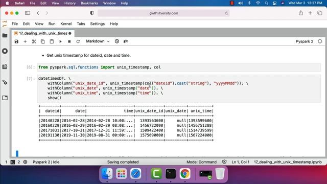 Apache Spark Python - Processing Column Data - Dealing with Unix Timestamp смотреть онлайн