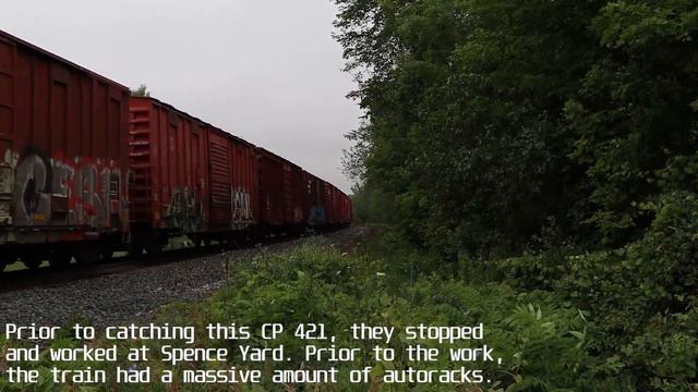 CP 8750, CP 7015 [CP 421] at Essa, ON | [CP Heritage Unit] смотреть онлайн