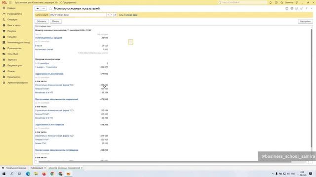 Как пользоваться монитором основных показателей в 1С 8.3 для руководителя? смотреть онлайн