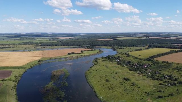 Река ЗУША с воздуха. Орловская область. Видео с DJI Mavik Mini смотреть онлайн
