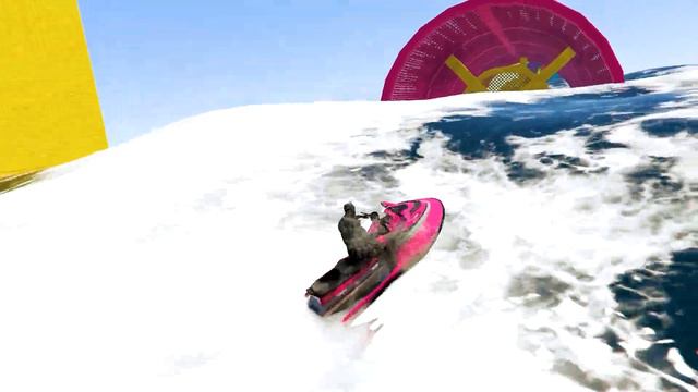 GTA V Epic New Stunt Race For Car Racing Challenge by Cars, Boats and Motorcycle смотреть онлайн