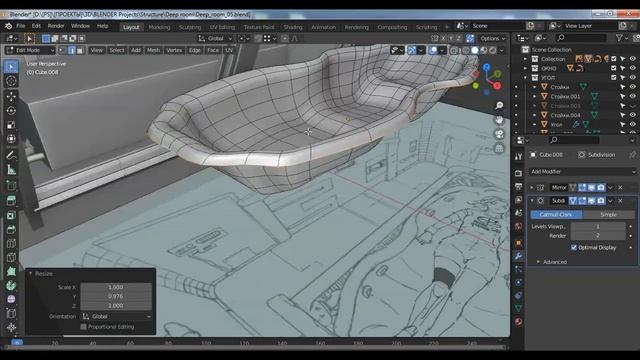 Blender. First time modeling. Блендер. Ускоренный процесс моделирования комнаты. смотреть онлайн