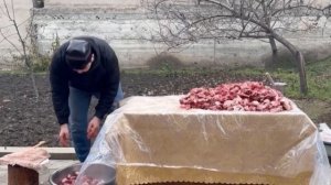 Таджикистан.Казан Кебаб из баранины .? Приготовили Три барана в одном казане