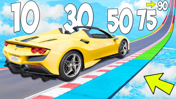 НОВОЕ ШОУ! НА СКОЛЬКО ГРАДУСОВ ЗАЕДЕТ ЧИТ ТАЧКА ПО ОГРОМНОЙ ДУГЕ? ЭКСПЕРИМЕНТЫ В GTA 5 ONLINE!