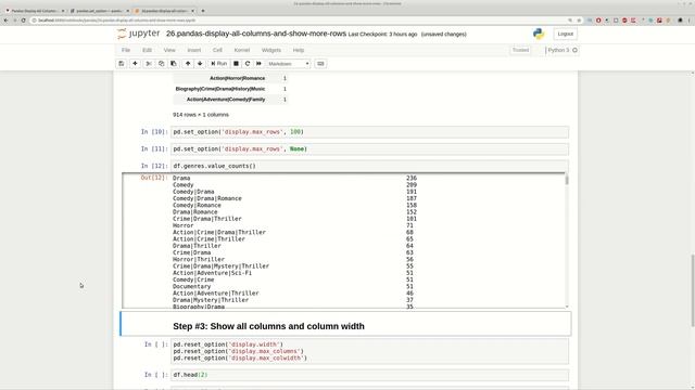 Pandas DISPLAY ALL ROWS, Values and Columns смотреть онлайн