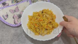 Плов с курицей на сковороде/ Рецепт рассыпчатого плова на плите