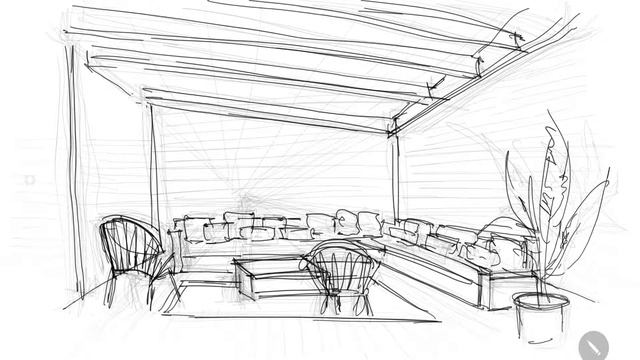 1- Architecture living room sketch سكتش معماري لغرفة معيشة смотреть онлайн