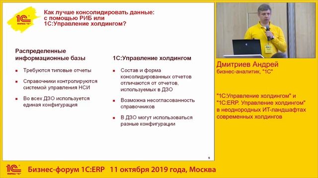 1С УХ и 1С ERP УХ в неоднородных ИТ ландшафтах современных холдингов. Бизнес-форум ERP 2019 смотреть онлайн