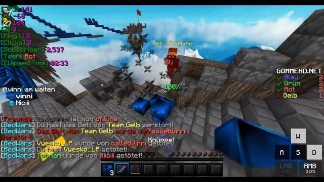 BEDWARS MIT PLATZ 4 AUF GOMMEHD.NET! TOP 10 BEDWARS SPIELER