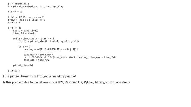 Raspberry Pi: MCP3204 ADC with low sampling rate ＜＜ 100kSps смотреть онлайн