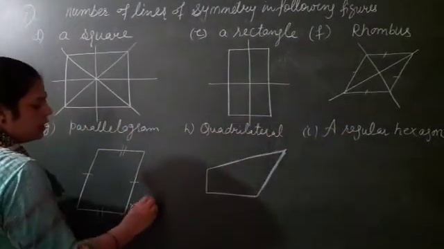Lines of symmetry in square, rectangle, Rhombus, parallelogram,quadrilateral, reg. hexagon, circle смотреть онлайн