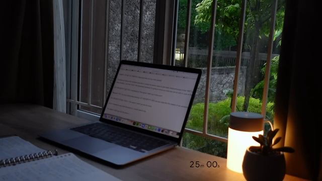 study with me in rain | ⛈ thunderstorm sound | 1-hour pomodoro 2x25 смотреть онлайн