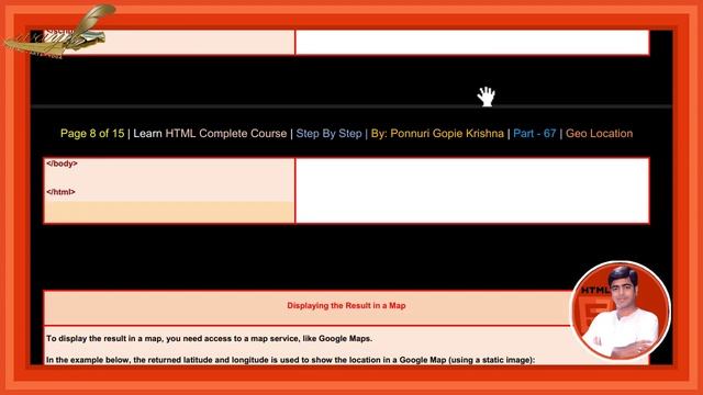 Learn HTML Complete Course | Step By Step | APIS Geolocation | By: Ponnuri Gopie Krishna | Part - 6 смотреть онлайн