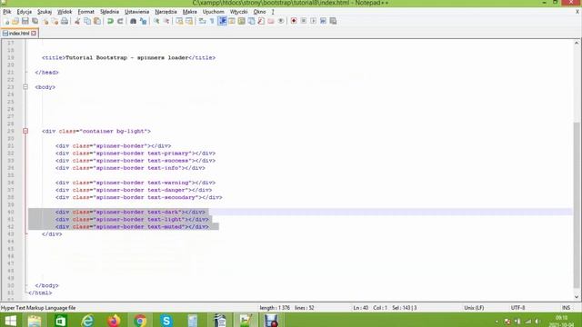 Wprowadzenie do Bootstrap #8 | Spinner Loader, klasa spinner-border - Kurs Tutorial смотреть онлайн