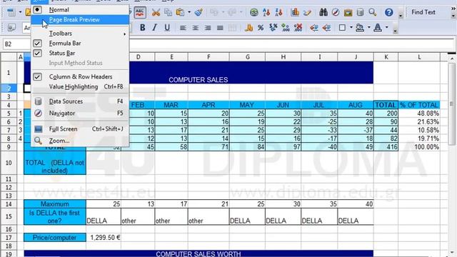 Set as a workbook view of the active window the Page break preview. смотреть онлайн