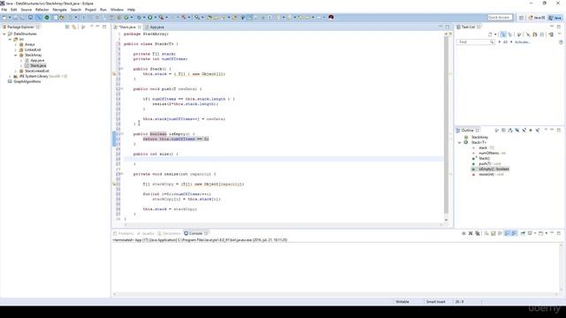 Stack implementation with arrays смотреть онлайн