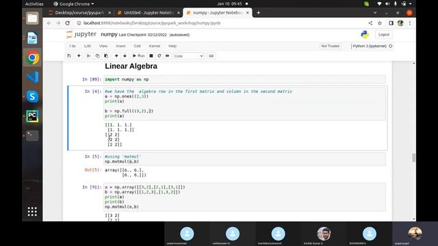linear algebra with numpy in python смотреть онлайн