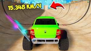 СПУСК БЕЗ ТОРМОЗОВ ЛАДА ГРАНТА БИГФУТ НА ОГРОМНЫХ КОЛЁСАХ ПО ТРАМПЛИНУ  ГТА 5 МОДЫ МУРКА