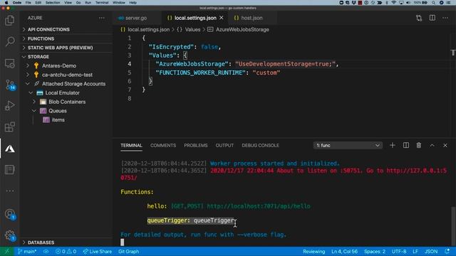 Serverless Go in Azure Functions with custom handlers смотреть онлайн