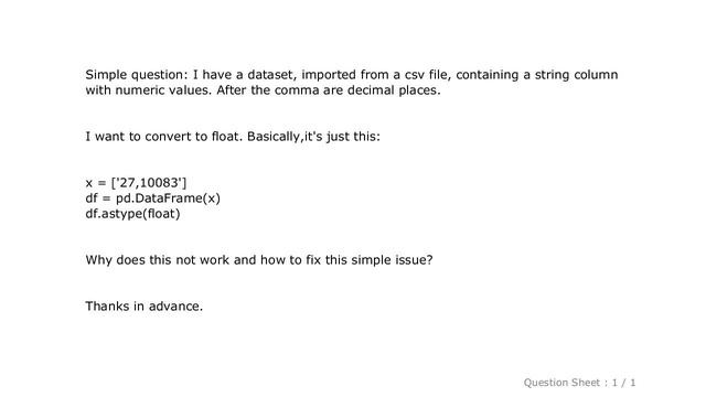 Pandas : Convert string to float pandas смотреть онлайн
