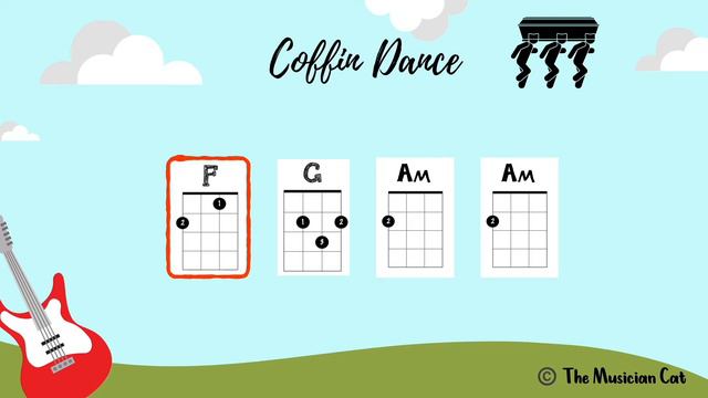 Coffin Dance Ukulele Playalong C, G, Am Chords смотреть онлайн