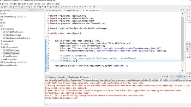 FindElement and By class interview questions смотреть онлайн